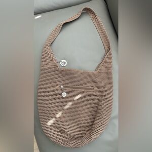 The Sak Taupe Crochet Bag